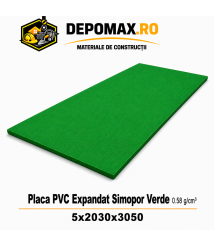 Placa rigida PVC Simopor Verde 0.58 g/cm3, 5x2030x3050 mm
